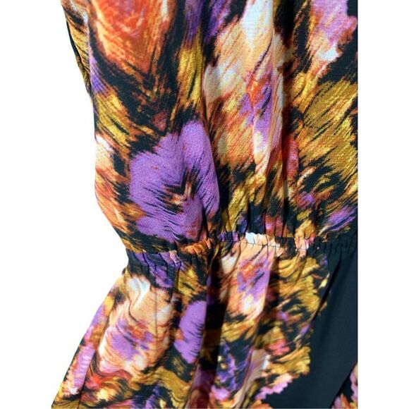 Paperdoll Women's Sleeveless Back Cutout Floral A-Line Dress Multicolor Medium - Picture 6 of 9